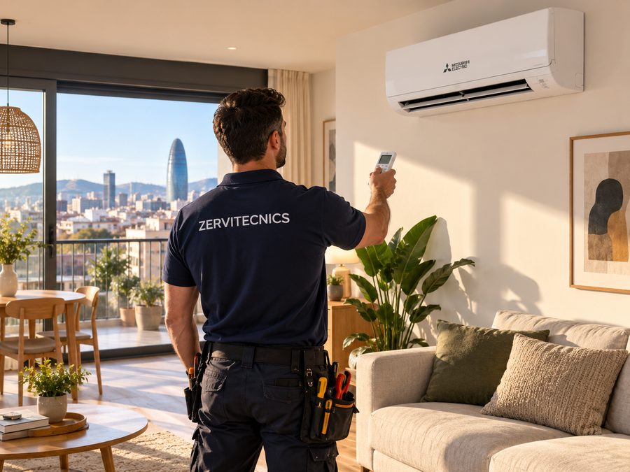 Mitsubishi Electric Inverter 3.4 kW instalado en piso de Barcelona
